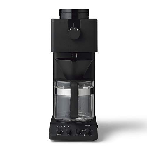 Twinbird fully automatic coffee maker with mill Cone type for 6 cups  Steamed water temperature control Black CM-D465B