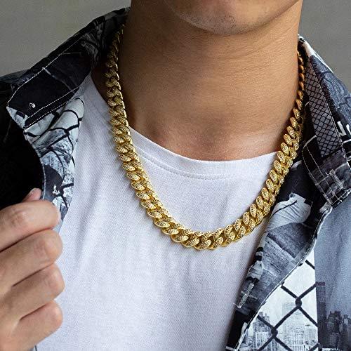 Buy KRKC & CO 12mm Kihei Necklace Miami Cuban Chain Zirconia 14K