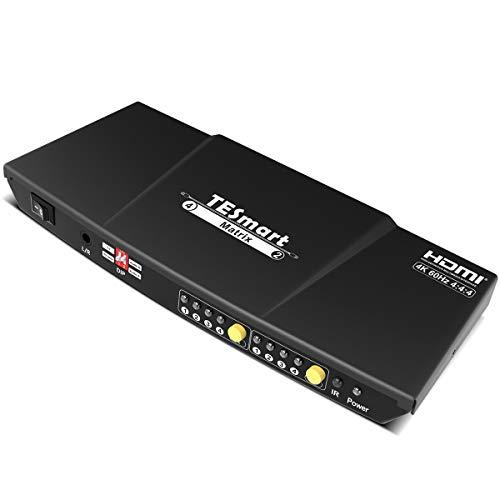 højttaler skrot Indtil Buy TESmart HDMI Matrix 4 Input 2 Output HDMI Switch 4 Port Switching 2  Screen Distribution 4 × 2 HDMI Matrix 4K @ 60HZ, HDCP Compatible Audio  Separation IR Remote Control EDID