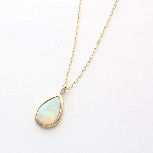 L & Co [with paper box & paper bag] K10 Opal Pendant Necklace 63-7937