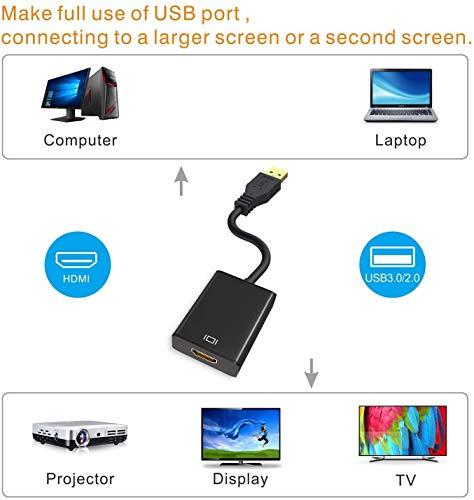 USB HDMI轉換適配器,ABLEWE內置驅動,USB 3.0轉HDMI轉換線,5Gbps高速