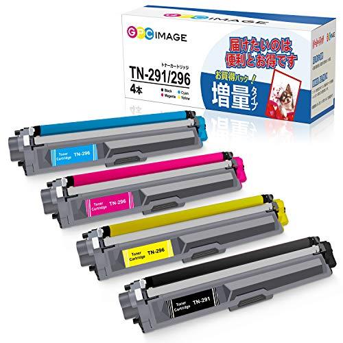 GPC Image TN-291 TN-296 互換トナーカートリッジ 4色セット 大容量タイプ ブラザー(Brother)用 TN-291/296  トナー 印刷枚数:TN-291BK 約2500枚 TN-296 約2200枚 HL-3170CDW HL-3140CW DCP-9020CDW MFC