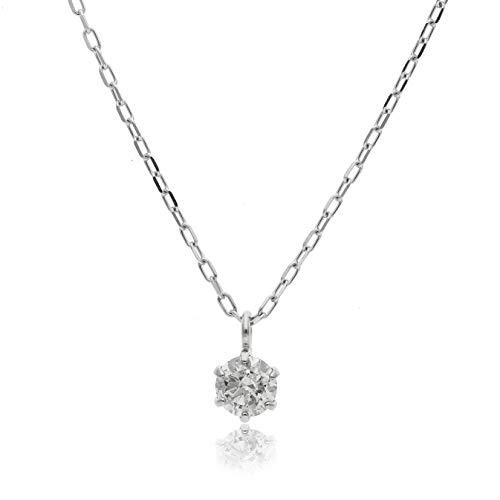 L & Co [with paper bag & paper box] Platinum PT PT900 Diamond 0.1ct Pendant  Necklace (Vatican type)