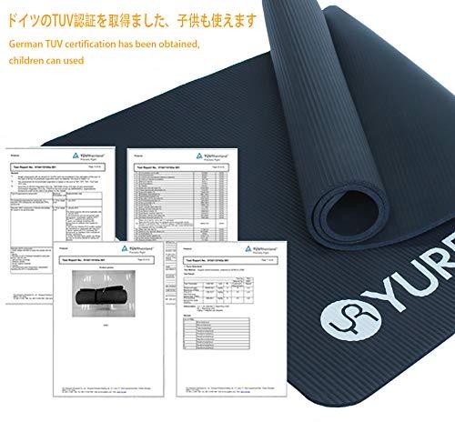 YUREN Yoga Mat 10mm Stretch Mat Wide 90cm x 185cm Oversized Exercise Mat  Extra Thick Storage Bag Black with Knot