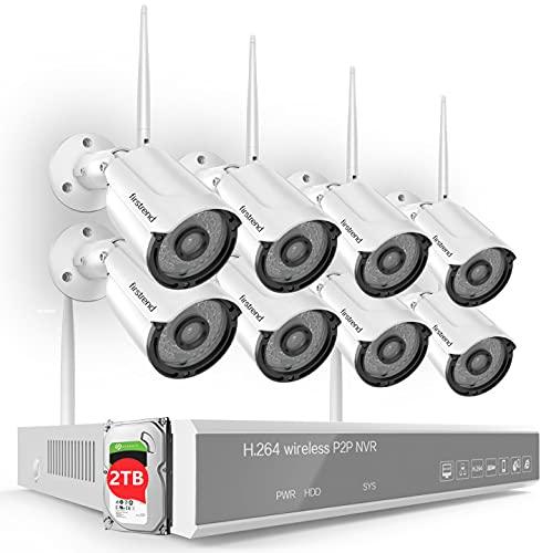 Met opzet Installeren ritme Buy Wireless Security Camera Set Firstrend Outdoor 2TB Hard Disk Built-in  (Expandable up to 6TB) Surveillance Camera / Recorder Set 1296P 3 Million  wifi Surveillance Camera Wireless H.265 Compressed Smartphone / PC