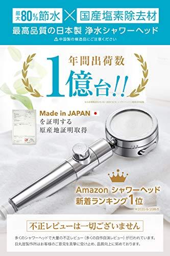 日本製 シャワーヘッド 節水 塩素除去 浄水 止水ボタン 角度調整