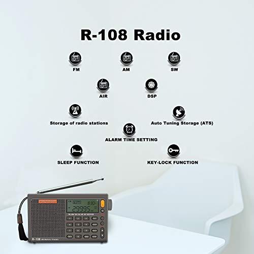 RADIWOWで作る SIHUADON R108 ポータブル BCL短波ラジオAM FM LW SW 航空無線 DSPレシーバー LCD  良好屋内および屋外アクティビティの両親への贈り物 - 日本の商品を世界中にお届け | ZenPlus