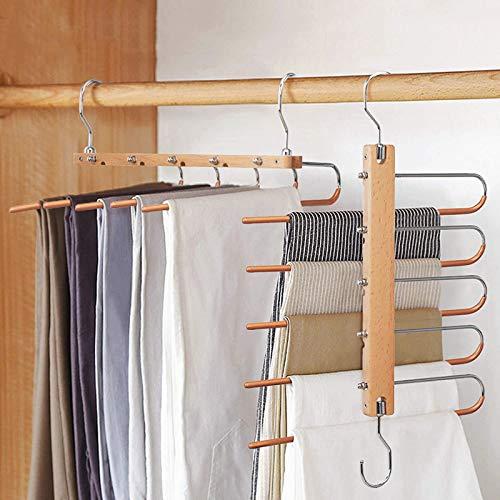 Pants Hanger 5 Layers Heavy Duty 11LB Pants Rack Space Saving Multiple  Layers Clothes Hanger Non-Slip Closet Wardrobe Clothes Organizer Rack for  Scarf Ties Jeans Trousers - Walmart.com