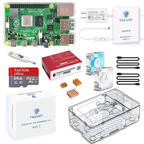 TRASKIT Raspberry Pi 4 Model B / Raspberry Pi 4B (8GB RAM) with technical  suitability mark / MicroSDHC card 64GB NOOBS pre-installed / easy