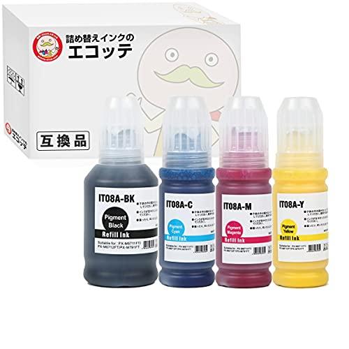 For Epson IT08 IT08KA IT08CA IT08MA IT08YA (pencil shaving) compatible ink  bottle pigment 4-color set (BK140ml / C / M / Y70ml)