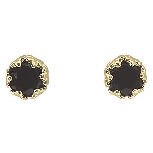 [Barzaz] Onyx Earrings 18k Yellow Gold 18K K18 Ladies Black Small Star