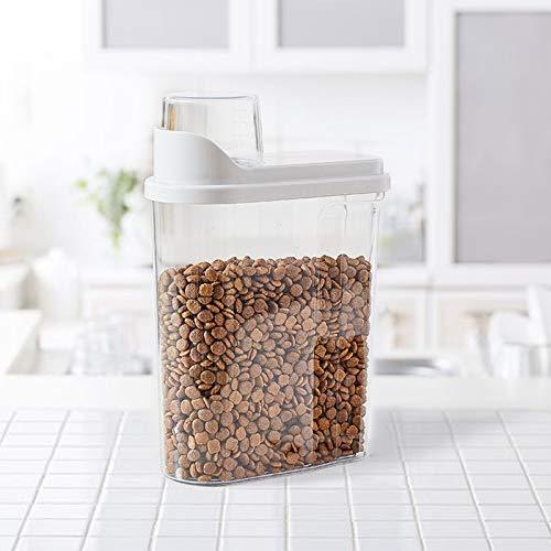 Buy Pet food stocker Pet food storage container Food grade PP material Non- toxic and tasteless Sealed food stocker Dry food stocker Cat / dog food  stocker Transparent large capacity 2.5L food storage