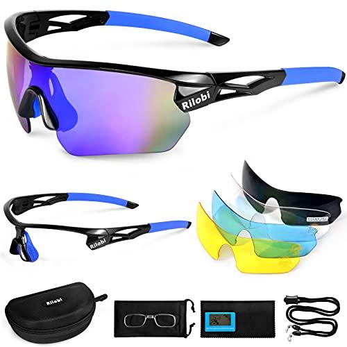 Buy Rilobi Polarized Sports Sunglasses with 5 Interchangeable Lenses Men's  Women's Ultralight UV400 Cycling Running Drive Fishing Golf Baseball Glasses  (Black / Blue) from Japan - Buy authentic Plus exclusive items from Japan