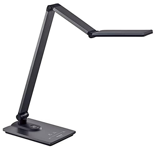 Panasonic LED desk light Stand-alone smartphone charging with USB port  4-stage dimming PC with clear light Luminous flux 950 lumens Dark gray  metallic