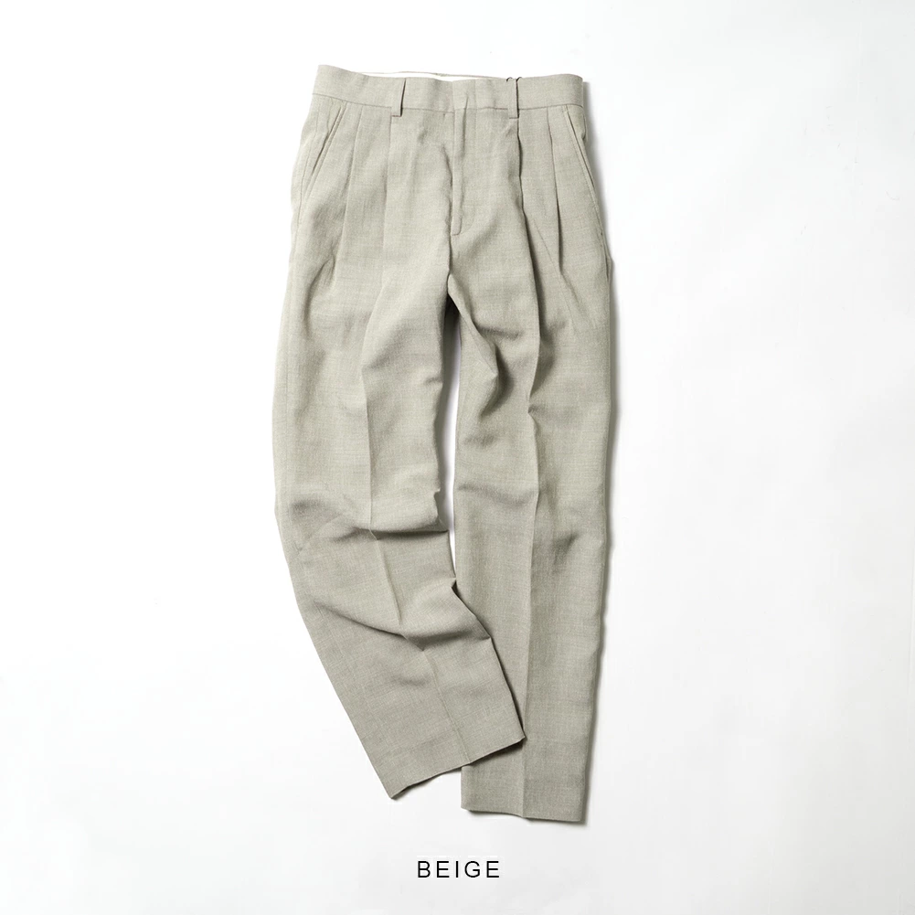 Shinzone / MELANGE CHRYSLER PANTS (melange Chrysler pants) / Chrysler pants  2 tuck long pants 23MMSPA09 cool BEIGE 36