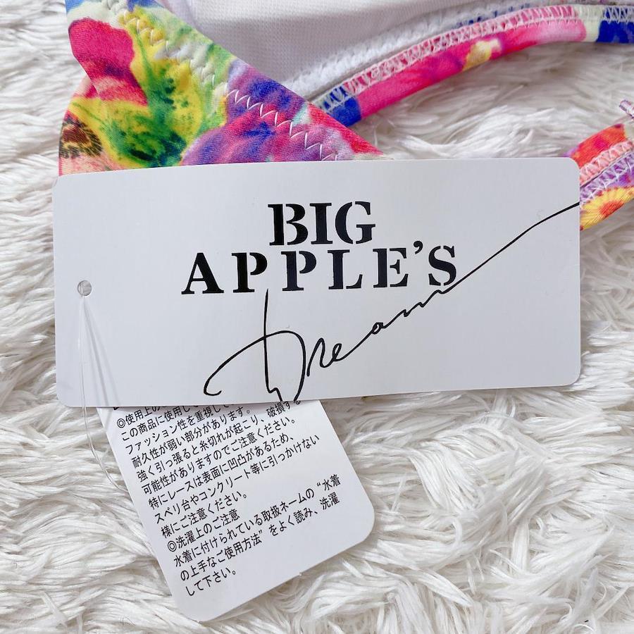 【10927】Big Apple's ビッグアップル 水着 カラフル 花柄 レース 新古品 3点セット セット品 可愛い おしゃれ 夏 夏物 海 プール