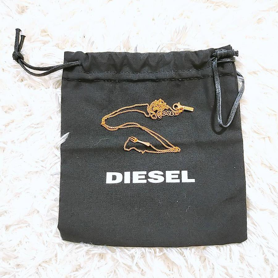 レディース DIESEL ネックレス 金色 ゴールド フォークモチーフ