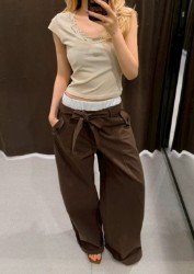 Nalm Layered Cotton Cozy Pants