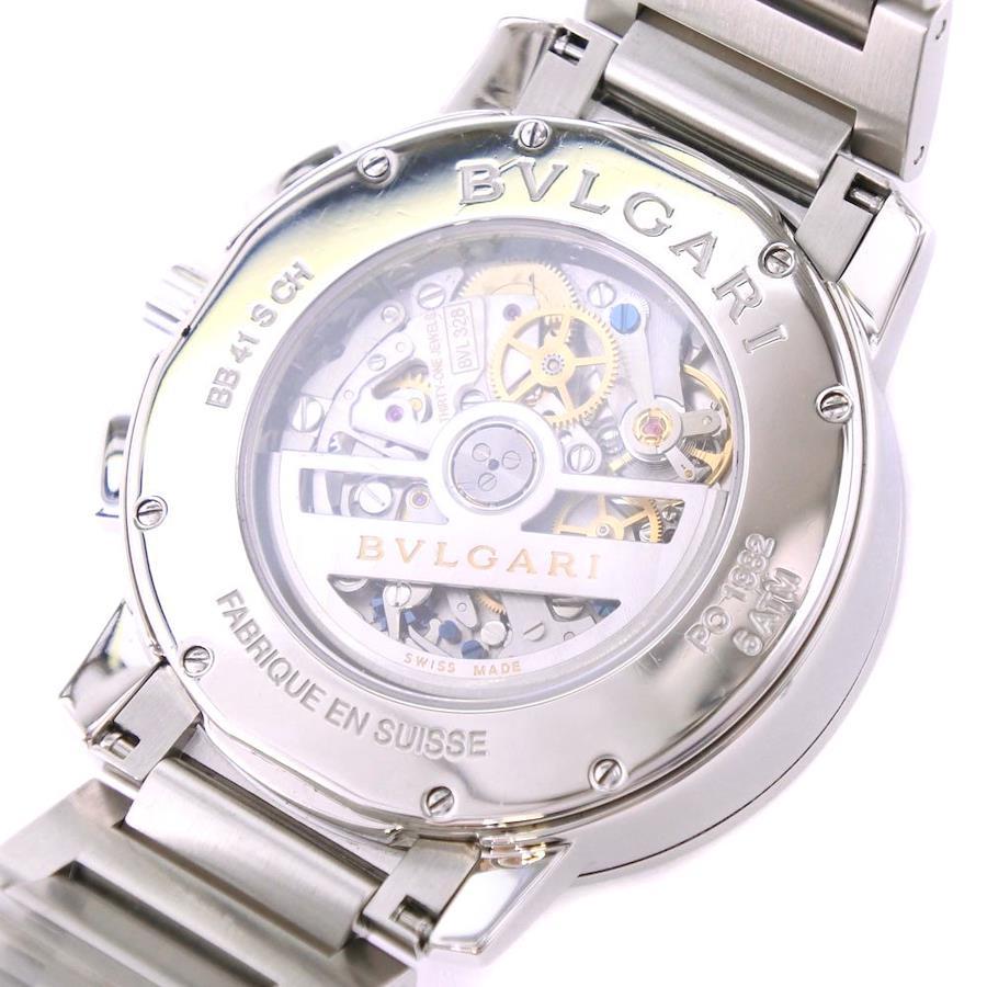 【BVLGARI】ブルガリ ブルガリブルガリ クロノグラフ BB41BSSDCH ステンレススチール ブラック 自動巻き クロノグラフ メンズ  黒文字盤 腕時計, 【中古】Aランク