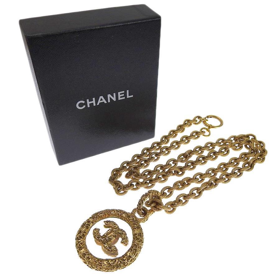 Buy [CHANEL] Chanel Coco Mark Vintage Gold Plated x Glass Women's