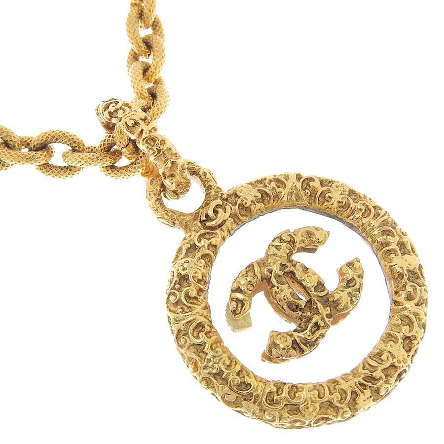 [CHANEL] Chanel Coco Mark Vintage Gold Plated x Glass Women's Necklace,  [Used] A-rank