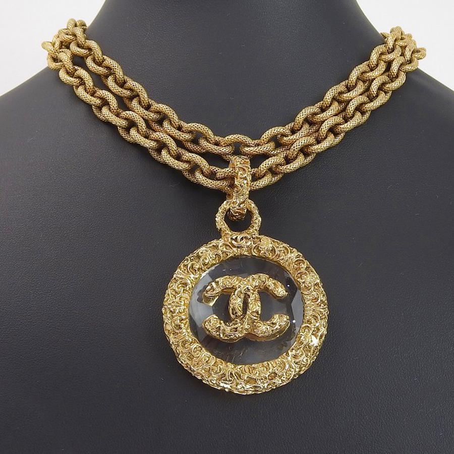 Chanel Necklace Women Silver Coco Mark Rhinestone Logo Authentic Rare From  Japan