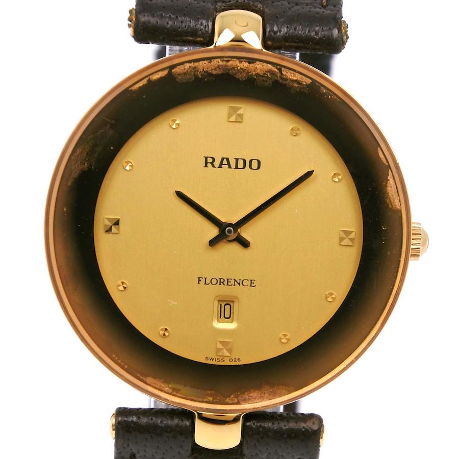 RADO】ラドー フローレンス 160.3677.2 金メッキ×レザー 茶 クオーツ 