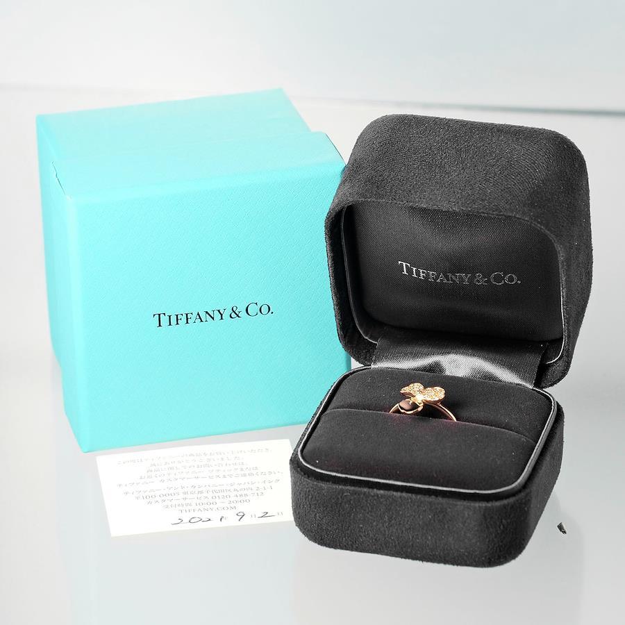 Buy Tiffany Paper Flower No. 9 Ring 2.74g K18PG Pink Gold Diamond ...