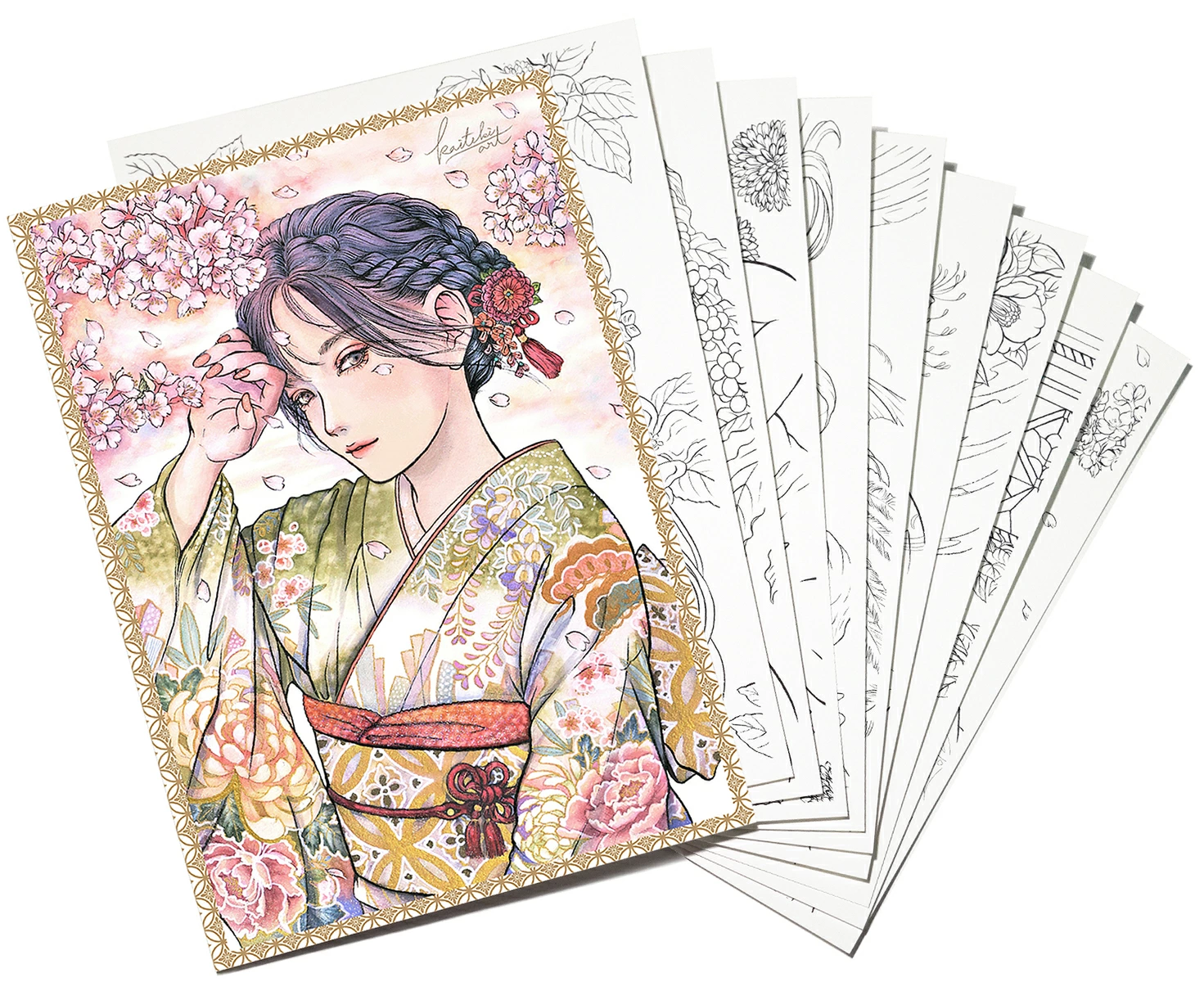 885. Kaiteki Art Watercolor Coloring Book Vol. 1 - Kayliebooks