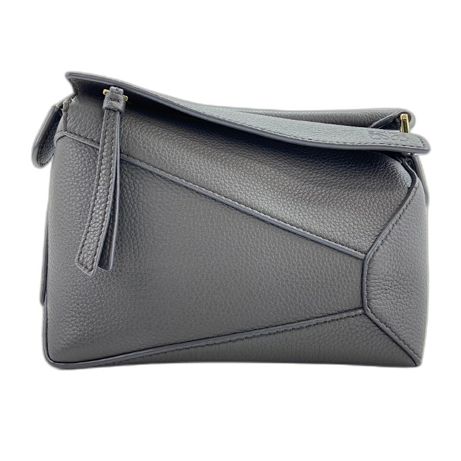 LOEWE Puzzle Bag Mini 2-Way Handbag Leather Brown WS32363 [Used