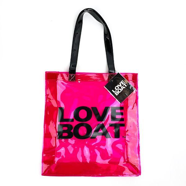 Clear pink shop tote bag