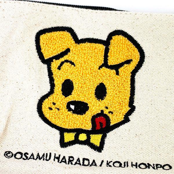 Osamu Goods Dog Face Canvas Pouch (M) OSAMUGOODS Accessory Case Natural  Embroidery