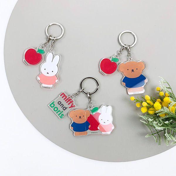 Miffy Acrylic Keychain, Gray