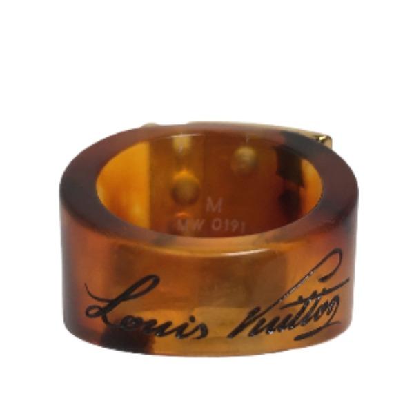 Louis Vuitton Bague Lockme M65203 Plastic Ring Brown #L US 8