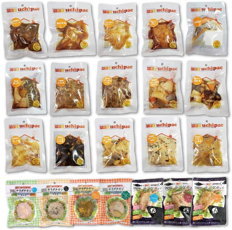 Buy Uchipaku Retort Side Dish 22 Items All Types Set With Bonus [Can be  used for emergency food] Preservatives Coloring-free, domestic vegetables  used, best-by date 1 year from Japan - Buy authentic