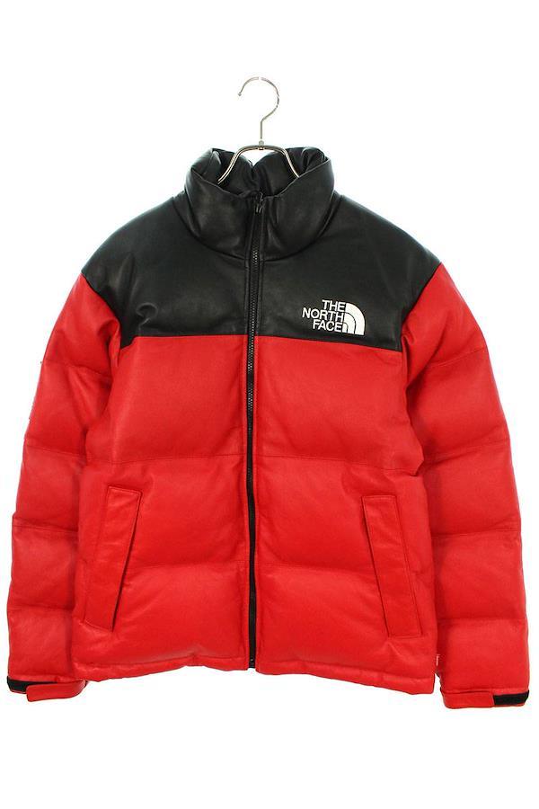 Supreme SUPREME × North Face Size: S 17AW Leather Nuptse Jacket All leather  Nuptse down jacket
