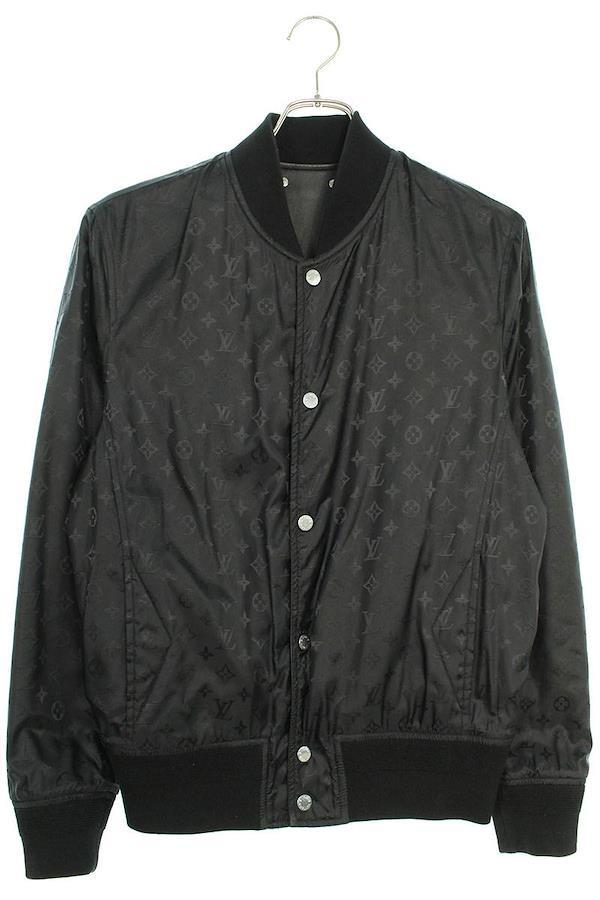 Louis Vuitton Monogram Reversible Leather Mix Blouson Dark Navy. Size 44