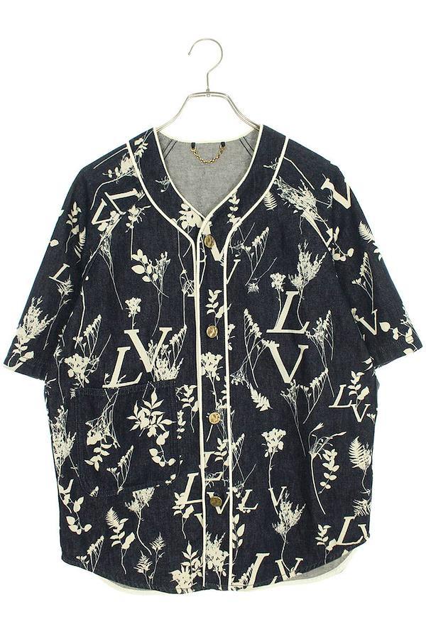 Louis Vuitton LOUISVUITTON Size: XS RM202M VFV HJS15W 1A7XFP LV Leaf Denim  Baseball Short Sleeve Shirt