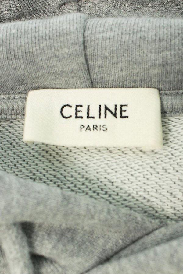 CELINE by Hedi Slimane Size: XL 21SS 2Y309052H Studded logo loose pullover  hoodie
