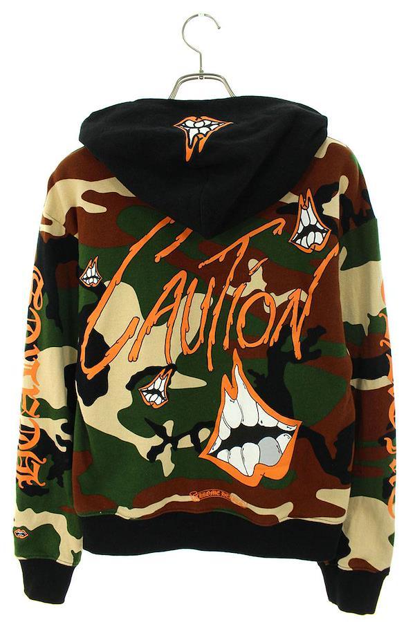 Chrome Hearts ChromeHearts Size: S PPO CAUTION HD PLVR MATTY BOY Print  Camouflage Hoodie