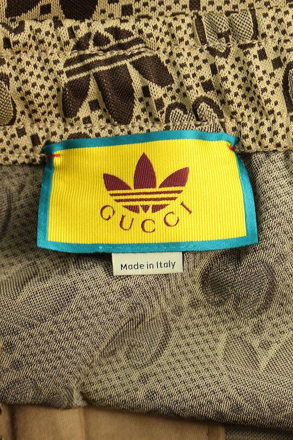 Gucci x Adidas Size: XL 22SS 722999 XJE1O Sideline double name all-over  pattern track long pants