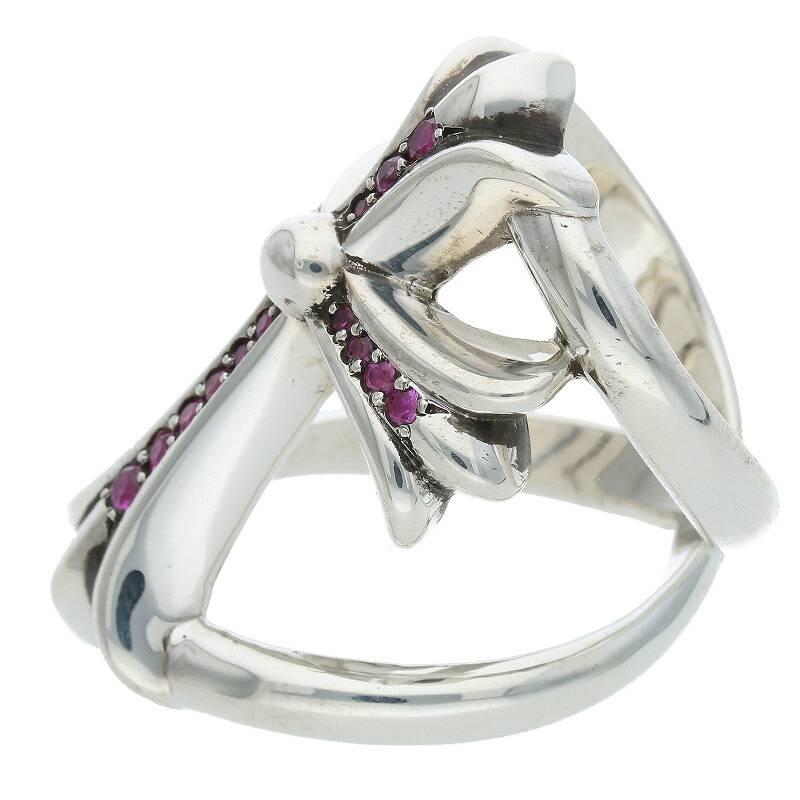 Chrome Hearts ChromeHearts Size: 21 INFINITY CH CRS/Infinity CH Cross PAVE  Pink Sapphire/Silver Ring Ring