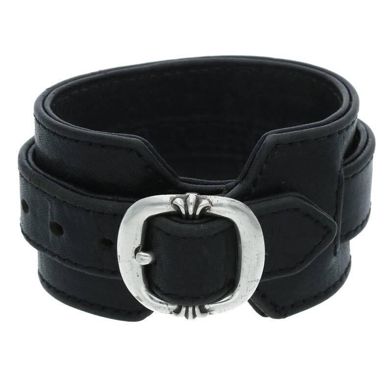 Chrome Hearts ChromeHearts Size: 1 RR TINY BUCKLE/Rock'n'Roll Leather  Bracelet