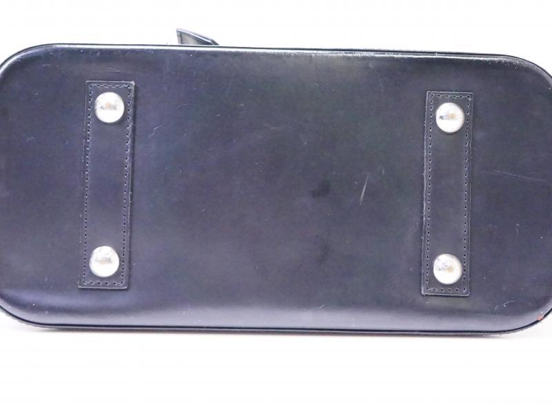 Large Louis Vuitton Alma Patent Leather Handbag In Dark Purple