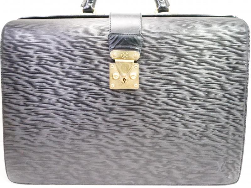 LOUIS VUITTON Noir Serviette Fermoir Briefcase / Doctor Bag - Made In  France 