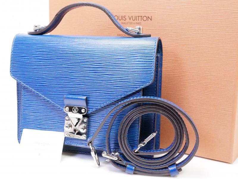 Authentic Pre-owned Louis Vuitton Epi Blue Monceau BB Hand Bag