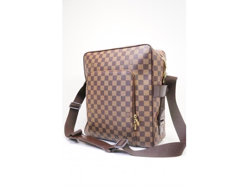 Pre-Owned Louis Vuitton Olav Damier Ebene MM Brown Crossbody Bag