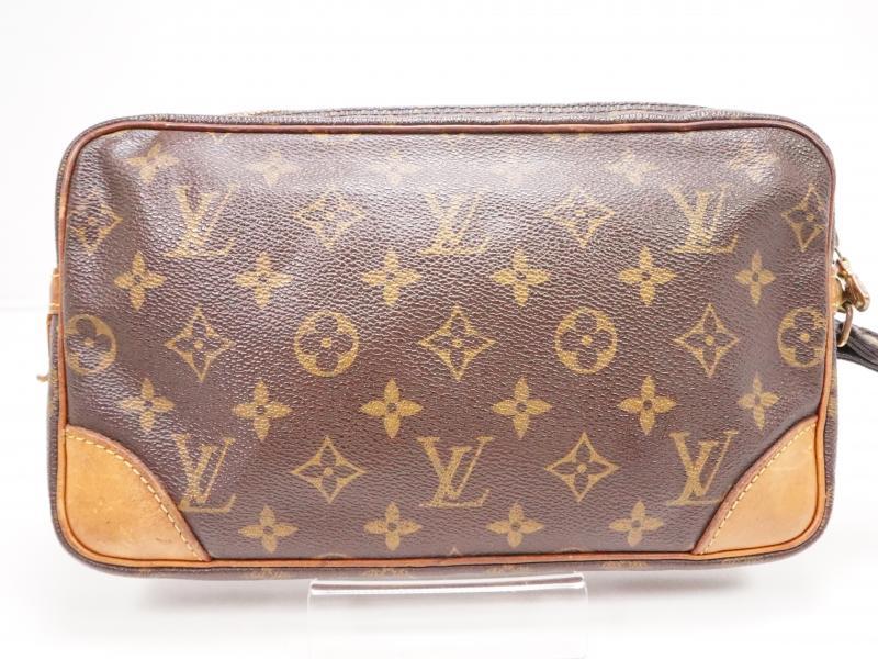 Louis+Vuitton+Marly+Dragonne+Clutch+Gm+Brown+Leather for sale online