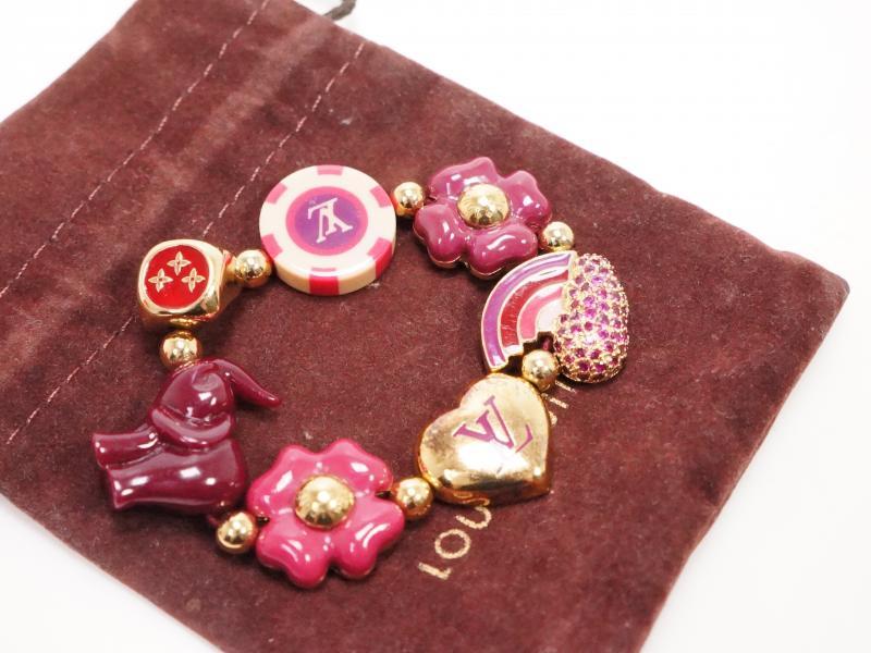 Louis Vuitton, Jewelry, Louis Vuitton Charm Bracelet Pink Lv Charm