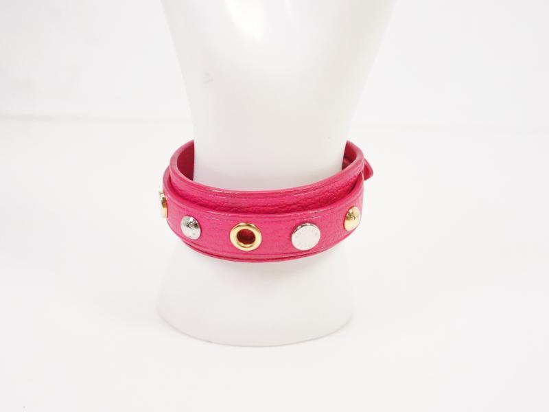 Pre-owned Louis Vuitton Leather Bracelet In Pink